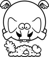 Cartoon Elephant Eating