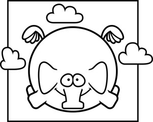 Cartoon Elephant in the Sky