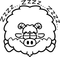 Cartoon Goat Sleeping