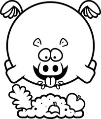 Cartoon Hippo Eating