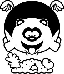 Cartoon Panda Eating