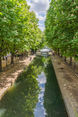 Canal St. Martin in Paris on a beautiful sunny day with reflections in the water