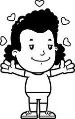 Fototapeta premium Cartoon Girl Hugging