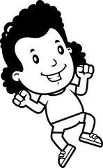 Fototapeta premium Cartoon Girl Jumping