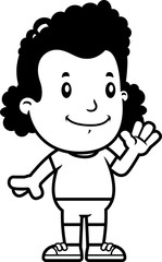 Cartoon Girl Waving