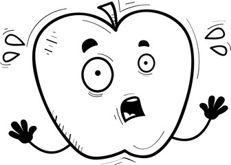 Scared Cartoon Apple