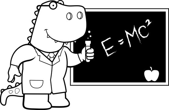 Cartoon T Rex Scientist