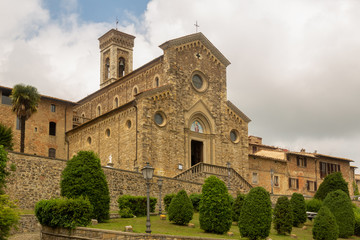 Fototapeta na wymiar Stone church in Barberino Val d'Elsa in Tuscany, Italy