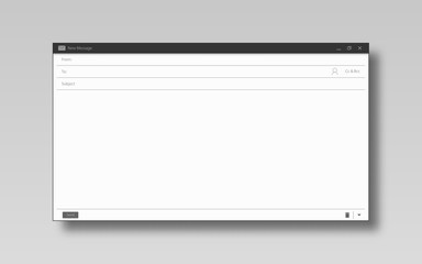 E-mail blank template for mail message internet mail frame interface