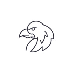 Eagle linear icon concept. Eagle line vector sign, symbol, illustration.