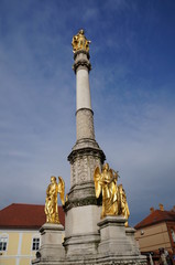 Fototapeta na wymiar Holy Mary column near the Cathedral in Zagreb, Croatia
