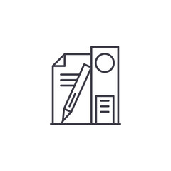 Educational supplies linear icon concept. Educational supplies line vector sign, symbol, illustration.