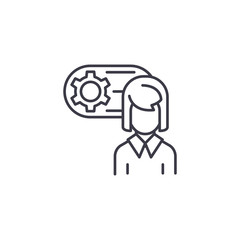 Engineer avatar linear icon concept. Engineer avatar line vector sign, symbol, illustration.
