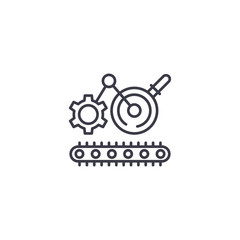 Engineering process linear icon concept. Engineering process line vector sign, symbol, illustration.