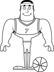 Cartoon Smiling Basketball Player