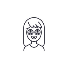 Eye mask linear icon concept. Eye mask line vector sign, symbol, illustration.