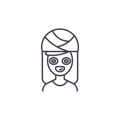 Face mask linear icon concept. Face mask line vector sign, symbol, illustration.