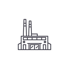 Factory linear icon concept. Factory line vector sign, symbol, illustration.