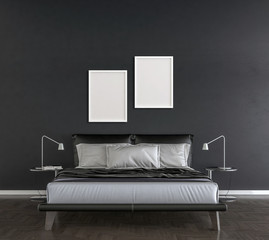 Blank wall in bedroom