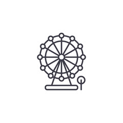 Ferris wheel linear icon concept. Ferris wheel line vector sign, symbol, illustration.