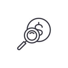 Financial decision linear icon concept. Financial decision line vector sign, symbol, illustration.