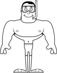 Cartoon Smiling Snorkeler