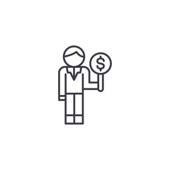 Financial director linear icon concept. Financial director line vector sign, symbol, illustration.