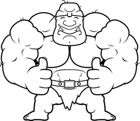 Fototapeta premium Cartoon Ogre Thumbs Up
