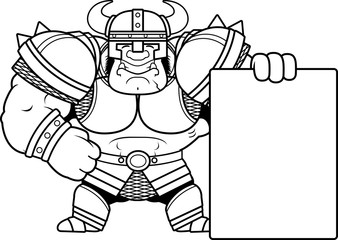 Cartoon Orc Warrior Sign