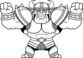 Cartoon Orc Warrior Celebrating