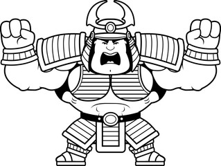 Cartoon Samurai Angry