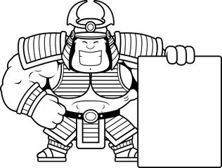 Cartoon Samurai Sign
