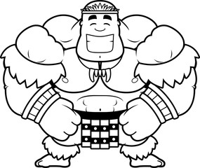 Cartoon Zulu Warrior Smiling