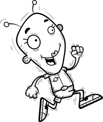 Cartoon Alien Woman Running