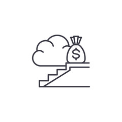 High revenue linear icon concept. High revenue line vector sign, symbol, illustration.