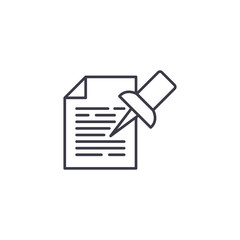 Important note linear icon concept. Important note line vector sign, symbol, illustration.