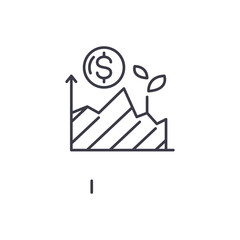 Income chart linear icon concept. Income chart line vector sign, symbol, illustration.