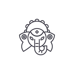 Indian deity linear icon concept. Indian deity line vector sign, symbol, illustration.