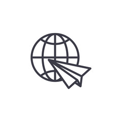 International airmail linear icon concept. International airmail line vector sign, symbol, illustration.