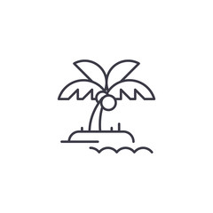Island linear icon concept. Island line vector sign, symbol, illustration.