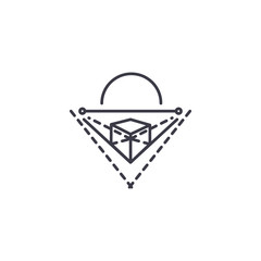 Item's layout linear icon concept. Item's layout line vector sign, symbol, illustration.