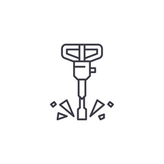 Jackhammer linear icon concept. Jackhammer line vector sign, symbol, illustration.