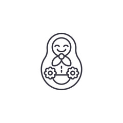 Japanese doll linear icon concept. Japanese doll line vector sign, symbol, illustration.