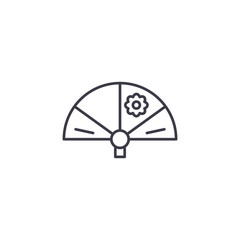 Japanese Hand fan linear icon concept. Japanese Hand fan line vector sign, symbol, illustration.