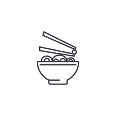 Japanese kitchen linear icon concept. Japanese kitchen line vector sign, symbol, illustration.
