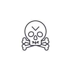 Jolly Roger linear icon concept. Jolly Roger line vector sign, symbol, illustration.