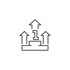 Leading position linear icon concept. Leading position line vector sign, symbol, illustration.