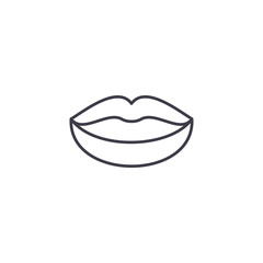 Lips linear icon concept. Lips line vector sign, symbol, illustration.