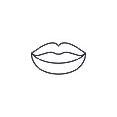 Lips linear icon concept. Lips line vector sign, symbol, illustration.