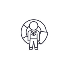 Manager competition linear icon concept. Manager competition line vector sign, symbol, illustration.